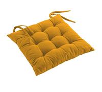 Douceur d'Intérieur, Assise Matelassée (40 x 40 Cm) Mistral Moutarde, Coton Recyclé