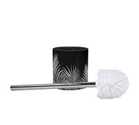 Douceur d'Intérieur, Brosse WC (Diamètre 10.6 x 40 cm) Orbella Noir/Argent, Céramique Imprimée Argent