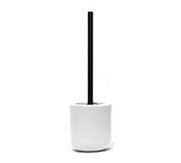 Douceur d'Intérieur, Brosse WC (Diamètre 11.4 x 38 cm) Mambo Blanc, Grès Soft Touch
