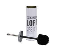 Douceur d'Intérieur, Brosse WC (Diamètre 9,4 x 38,5 cm) Urban Loft Gris, Métal Imprimé