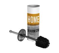 Douceur d'Intérieur, Brosse WC (Diamètre 9,5 x 37 cm) Home Street Jaune, Métal Imprimé