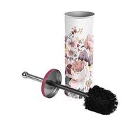 Brosse WC Imprimée "Jayana" 37cm Blanc & Rose Blanc G