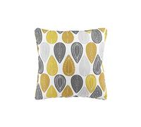 Douceur d'Intérieur, Coussin (40 x 40 cm) Palpito Jaune/Blanc, Polyester Imprimé