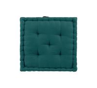 Douceur d'Intérieur, Coussin de Sol (50 x 50 x 10 cm) Twily Emeraude, Coton/Polyester Recyclé
