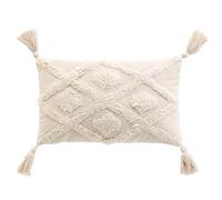 Douceur d'Intérieur, Coussin Déhoussable (30 x 50 cm) Inca Naturel, Coton & Polyester Tufté