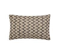 Douceur d'Intérieur, Coussin Déhoussable (30 x 50 cm) Loumeo Noir, Coton/Polyester Fantaisie et Fils Métallisés