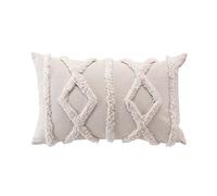 Douceur d'Intérieur, Coussin Déhoussable (30 x 50 cm) Safira Naturel, Polycoton Tufté