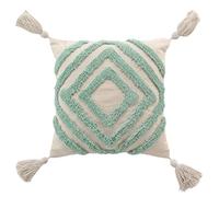 Douceur d'Intérieur, Coussin Déhoussable (40 x 40 cm) Athena Sauge, Coton & Polyester Tufté