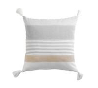 Douceur d'Intérieur, Coussin Déhoussable (40 x 40 cm) Iliade Blanc, Coton & Polyester Tissé