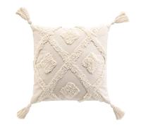 Douceur d'Intérieur, Coussin Déhoussable (40 x 40 cm) Inca Naturel, Coton & Polyester Tufté