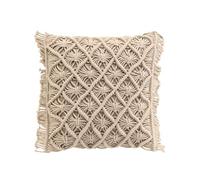 Douceur d'Intérieur, Coussin Déhoussable (40 x 40 cm) Indy, Coton Macramé