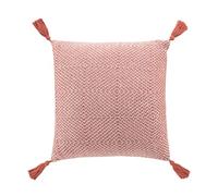 Douceur d'Intérieur, Coussin Déhoussable (40 x 40 cm) Louisette Terracotta, Coton Tissé