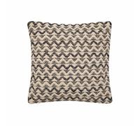 Douceur d'Intérieur, Coussin Déhoussable (40 x 40 cm) Loumeo Noir, Coton/Polyester Fantaisie et Fils Métallisés