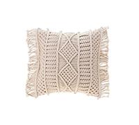 Douceur d'Intérieur, Coussin Déhoussable (40 x 40 cm) Macralina Naturel, Coton Macramé