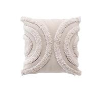 Douceur d'Intérieur, Coussin Déhoussable (40 x 40 cm) Zita Naturel, Polycoton Tufté