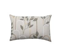 Douceur d'Intérieur, Coussin Déhoussable (40 x 60 cm) Roseris Gris, Polycoton Imprimé Métallisé