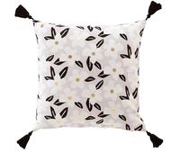 Douceur d'Intérieur – Coussin déhoussable Darcy – 45 x 45 cm, coton imprimé or, naturel