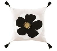 Douceur d'Intérieur Coussin déhoussable Issey 45 x 45 cm Naturel, coton imprimé or