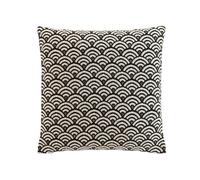 Douceur d'Intérieur, Coussin Déhoussable (45 x 45 cm) Minella Noir, Jacquard Chenillé
