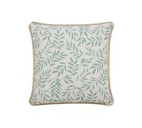Douceur d'Intérieur, Coussin Déhoussable (45 x 45 cm) Naya Sauge, Polycoton Imprimé et Jute