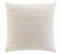 Douceur d'Intérieur, Coussin Déhoussable (60 x 60 cm) Ilies Naturel, Polycoton Fantaisie et Fils Métal