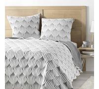 Douceur d'Intérieur – Couvre-lit matelassé Faustine 220x240 cm et 2 taies 60x60 Jersey/Microfibre