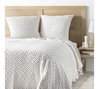 douceur d'intérieur, Couvre-Lit Matelassé (220 x 240 cm) et 2 Taies d'oreiller (60 x 60 cm) Joana, Jersey/Microfibre