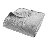 Douceur d'Intérieur Couvre‑lit matelassé Solange 220x240+2 taies d'oreiller 60x60 Velours uni Gris