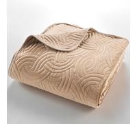 Douceur d'Intérieur, Couvre-Lit Matelassé (220 x 240 cm) et 2 Taies d'oreiller (60 x 60 cm) Solange Lin, Velours Uni