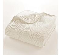 Douceur d'Intérieur, Couvre-Lit Matelassé (220 x 240 cm) Solange Naturel, Velours Uni