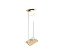 Douceur d interieur - Dérouleur de papier WC en bambou avec porte-téléphone - Blanc Blanc