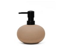 douceur d'intérieur, Distributeur Savon (Ø 11,2 x 12,8 cm) Mambo Sable, Grès Uni Soft Touch