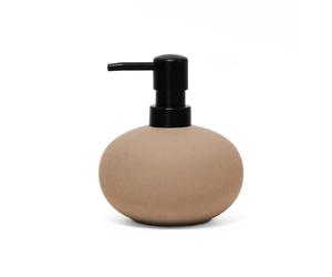 douceur d'intérieur, Distributeur Savon (Ø 11,2 x 12,8 cm) Mambo Sable, Grès Uni Soft Touch