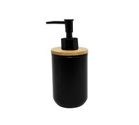 Douceur d'Intérieur – Distributeur de savon Smart – Ø 7,2 x 17,5 cm, polystyrène et bambou – Noir