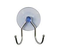 douceur d'intérieur, Double Crochet de Douche (7.5 x 4 x 7 cm) Filaire Basic Chrome, Métal