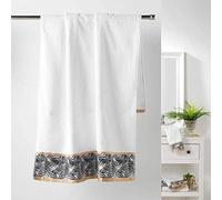 Drap de douche 70 x 130 cm eponge unie jacquard orbella Blanc Blanc