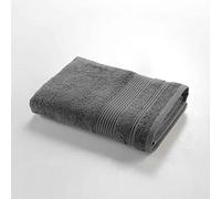 Douceur d'Intérieur, Drap de Douche (70 x 130 cm) Tendresse Anthracite, Eponge Unie 100% Coton