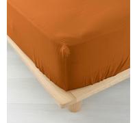 Douceur d'Intérieur Drap-housse Angelia Caramel 140 x 190 cm Gaze de coton uni