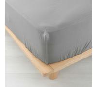 douceur d'intérieur, Drap Housse (140 x 190 cm) Angelia Gris, Gaze de Coton