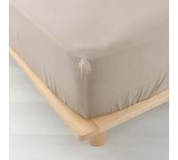 Douceur d'Intérieur Drap-housse Angelia 140 x 190 cm Gaze de coton unie Sable