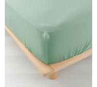 douceur d'intérieur, Drap Housse (140 x 190 cm) Angelia Sauge, Gaze de Coton Unie