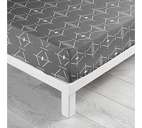 douceur d'intérieur, Drap Housse (140 x 190 cm) Aristide Anthracite, 100% Coton