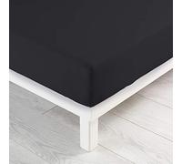 douceur d'intérieur, Drap Housse (140 x 190 cm) Jersy Charbon, 100% Coton Jersey