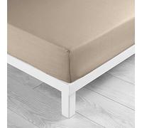 douceur d'intérieur, Drap Housse (140 x 190 cm) Lina Sable, 100% Coton