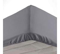 douceur d'intérieur, Drap Housse (140 x 190 cm) Oscar Anthracite, Microfibre Unie