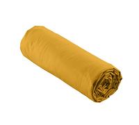 douceur d'intérieur, Drap Housse (140 x 190 cm) Percaline Curry, Percale de Coton