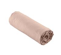 douceur d'intérieur, Drap Housse (140 x 190 cm) Percaline Nude, Percale de Coton