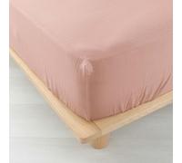 douceur d'intérieur, Drap Housse (160 x 200 cm) Angelia Rose, Gaze de Coton Unie