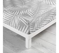 Douceur d'Intérieur Drap housse Botania 160 x 200 cm 100% coton Gris 2 personnes