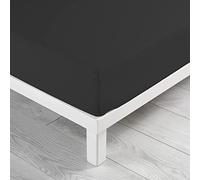 douceur d'intérieur, Drap Housse (160 x 200 cm) Lina Charbon, 100% Coton